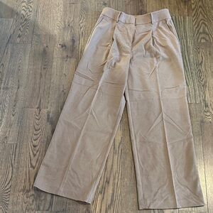 LOFT Khaki / Tan Wide Leg Dress Pants